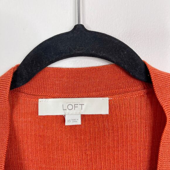 LOFT XSmall Orange Wool Blend Cardigan Sweater - Picture 7 of 8